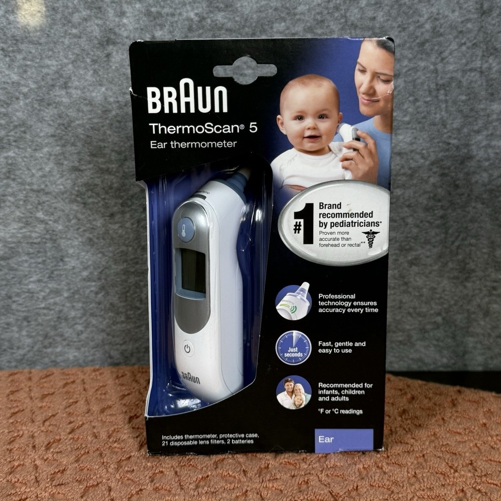 Braun Ear Thermometer IRT 6500 ThermoScan 5 ExactTemp Digital White Solid